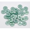 100 x Green Blue 15mm Resin Round Buttons with 4