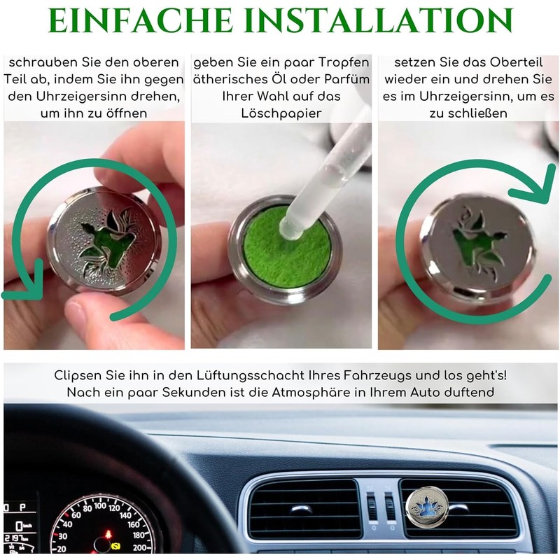 Zen’Arôme Diffusor für ätherische Öle für das Auto Clip’Arôme Crown