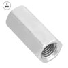 Long Hex Nut, 2pcs M16*50 Zinc Plated Steel Long Hex