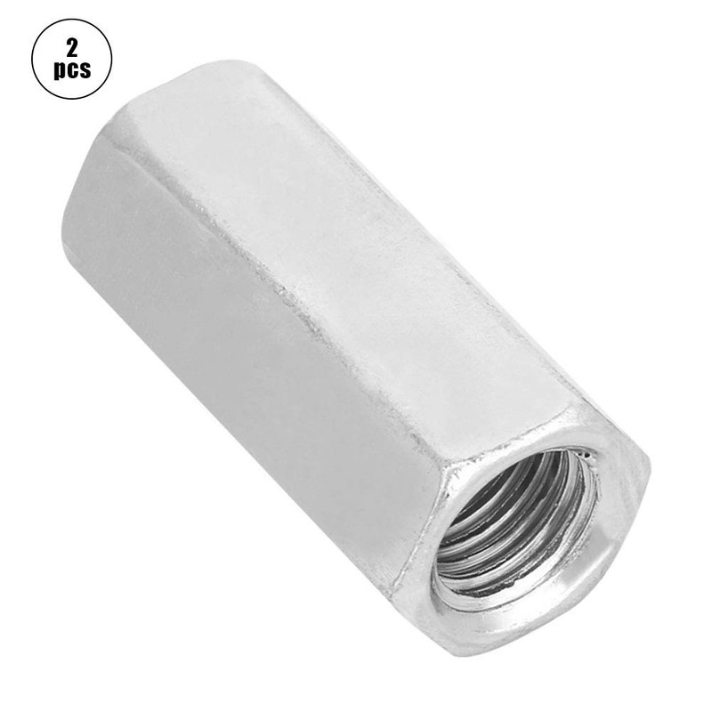 Long Hex Nut, 2pcs M16*50 Zinc Plated Steel Long Hex
