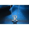 Uloveido Initial R Letter White Gold Plated Necklace Pendant for