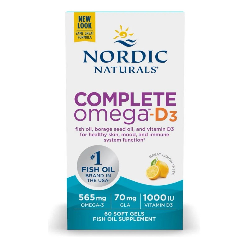 Nordic Naturals Omega-d3 Completo 500mg 60 Softgels Sabor Limón