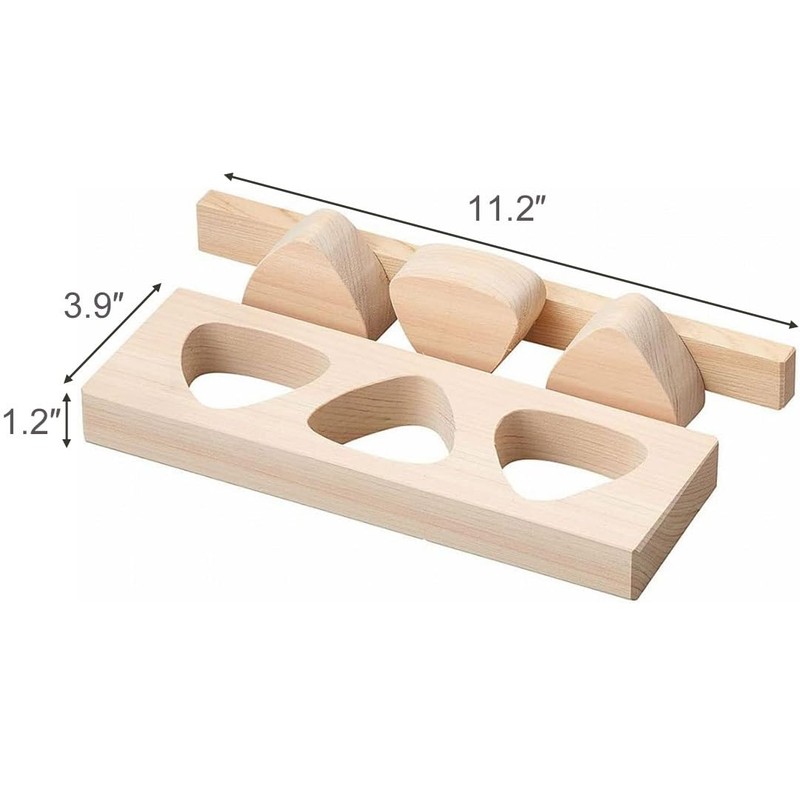 TIKUSAN Wooden Onigiri Musubi Maker Japanese Rice Ball Press Hinoki