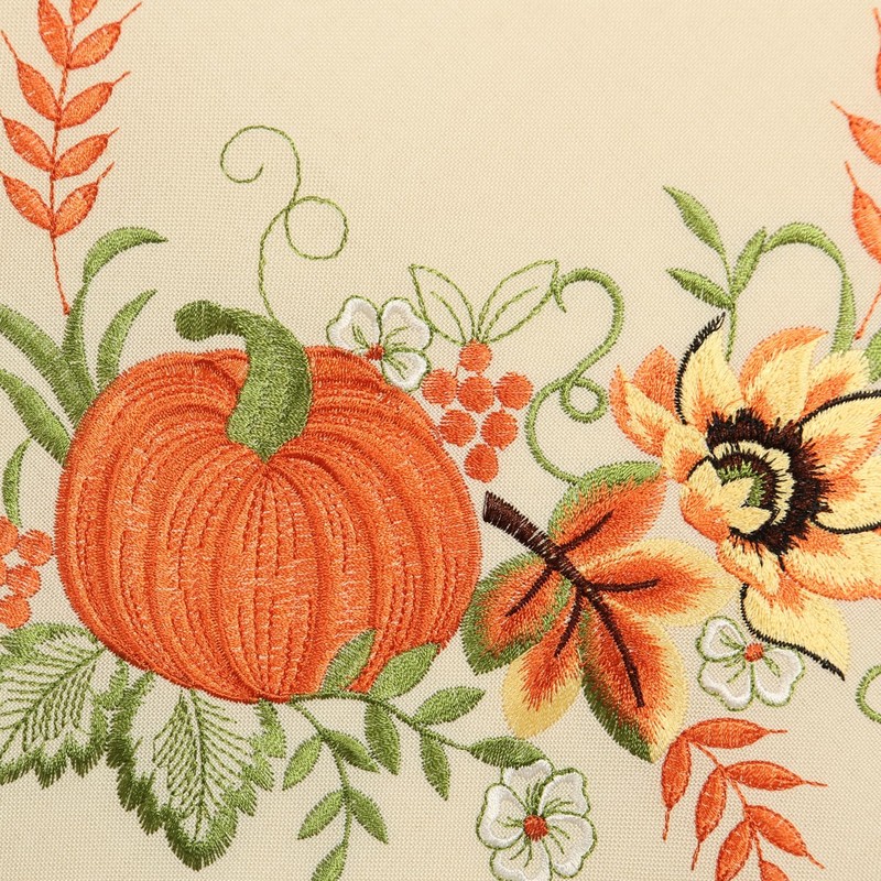 Quinnyshop Pumpkin and Sunflower Embroidery Table Runner 45 x 110
