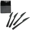 PLASTICPRO 50 Pack Heavy Weight Plastic Knives Black Disposable Knives