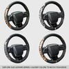 Leopard Steering Wheel Cover for Women, 15 Inch Leather, Brown