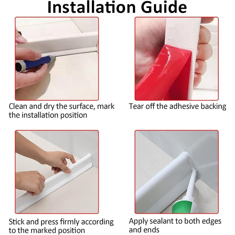 39 - Inch Collapsible Shower Water Guard: Splash Barrier, Threshold