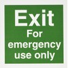 Seco Exit for Emergency Use Only Sign, 150mm x 150mm