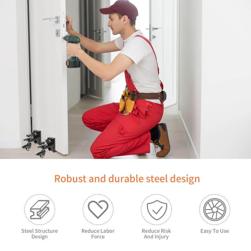 Upgraded Heavy-Duty Door Installation Kit, 2-Piece Door Dolly for 1-10/32"