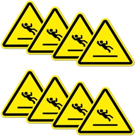 Pack of 8 Warning Stickers 6 x 5 cm Anti-slip UV Protection Laminated Waterproof Digital Print Warning
