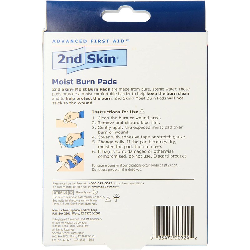 2nd Skin 2nd Skin Moist Burn Pads 3 Inches X