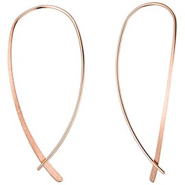 Jobo Women's Pull-Through Earrings 925 Silver Rose Gold Plated, Silver