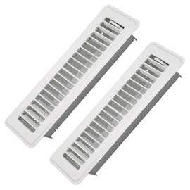 Howeall 2" x 10" 2 Pack Floor Vents Floor Registers, Heavy Duty Metal Heat Air Vent Covers with Rust Proof Finish for Home Office Floor Registers Grilles & Vents (White)