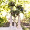 Weddingstar Shabby Chic Spindle White Candle Holder Set, 10 1/2'',