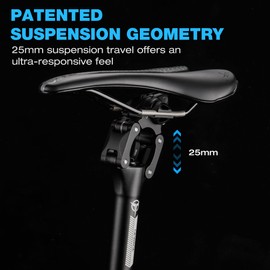 Bike Suspension Seatpost- 27.2 / 30.9 / 31.6mm Shock-Absorber Bicycle Seat Post - Lightweight Aluminum Alloy Four-Link Seat Tube for Mountain Road Bike Gravel, Hybrid, and E-Bikes (30.9)