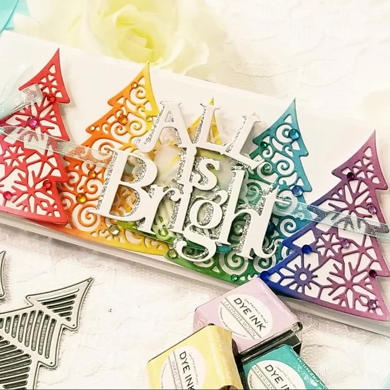 3Pcs Christmas Tree Dies Metal Die Cuts, 3Pcs Christmas Tree