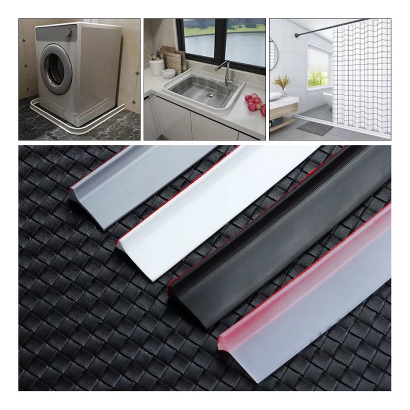 Estuchelandia 2m Tira Retención Agua Silicona Autoadhesivo Barrera Ducha