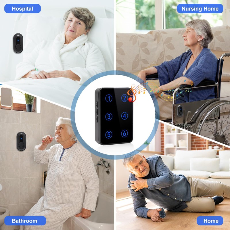 Wireless Caregiver Pager Call Button Nurse Call System 500Ft Range