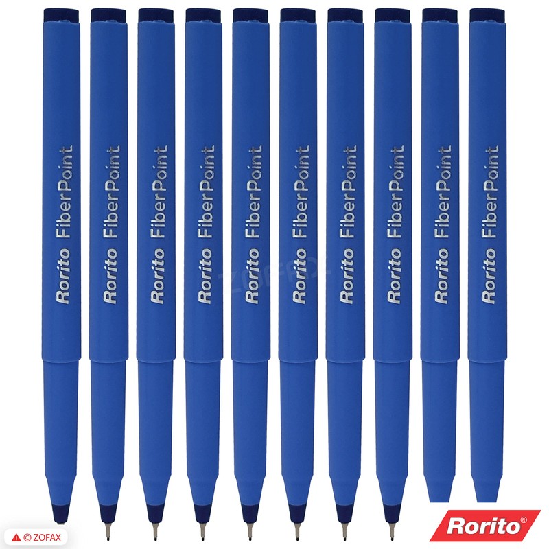 FibrePoint Fineliner Pens, BLUE, Extra Fine Tip (0.5mm), Pack of
