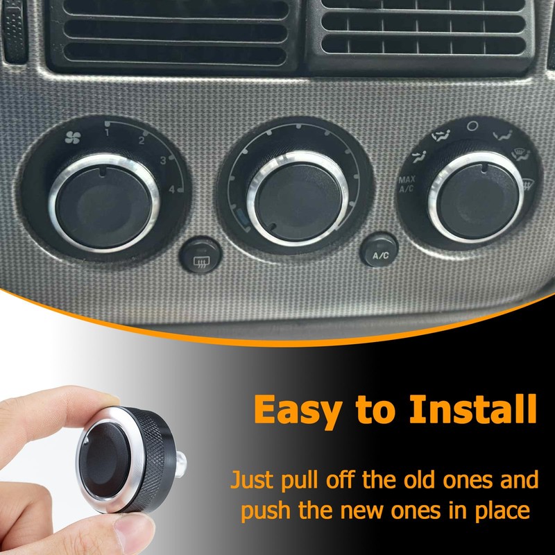 TOPINSTALL Stylish A/C Switch Knobs Compatible with 2002-2010 Ford Explorer
