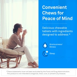 NeuroScience NeuroScience Neuorscience GABA Trex L Theanine Supplement - Calm Aid for Daytime Stress Support & Evening Relaxation - Chewable Grape-Flavored Tablets - Vegan & Non-GMO (60 Tablets)