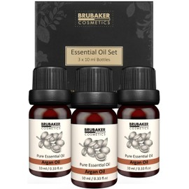 BRUBAKER Cosmetics Set of 3 Argan Oil - Healthy Hair, Long Eyelashes & Great Skin - Essential Oils Gift Set 3 X 10 ML Argan Oil Natural & Vegan
