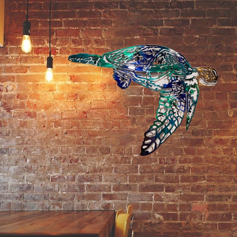 Metal Art Sailfish Sea Turtle Jellyfish Interior Decoration Crafts Wall
