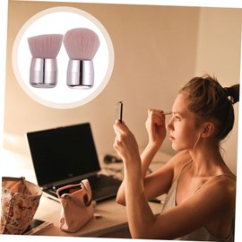 Minkissy 2pcs Mushroom Makeup Foundation Brush Set Sensitive Skin Professional Makeup Artist Tool Smooth Coverage