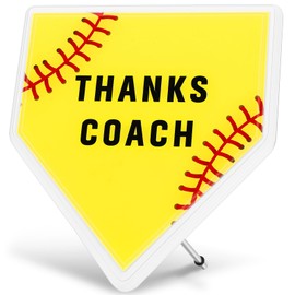 DoubleFill Sport Thanks Coach Gifts from Team Home Plate Plaque for Trophy Sign Award Accessories, 9 x 10 Inches(Softball)