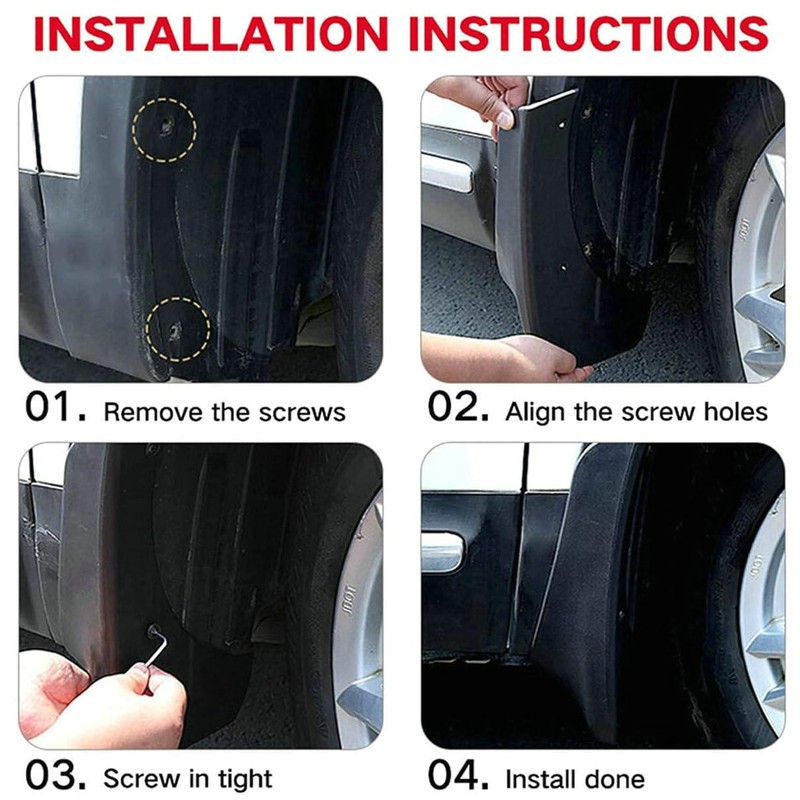 4Pcs/Set Car SUV Mud Flaps Splash Guards Fender Mudguard for