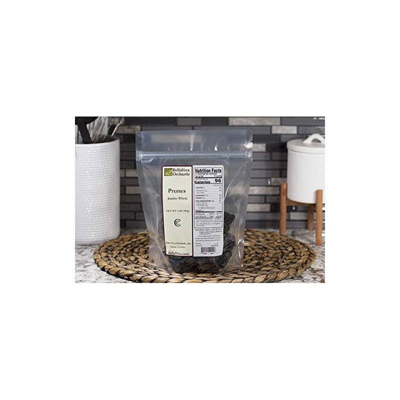 Bella Viva Orchards Dried Whole Prunes, 1 lb of Dried