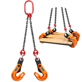 Horizontal Plate Lifting Clamp 0.8T/1764lbs with High Strength Manganese Steel Chain for Industry Hoist Crane (Capacity 0.8 ton, 1m chain)