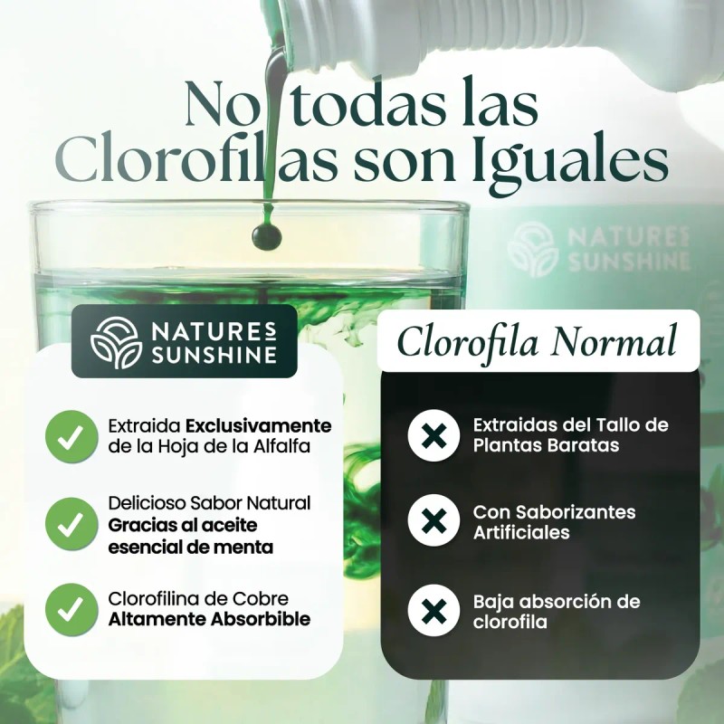 Nature Sunshine Chloro Feel Clorofila Líquida 473ml Menta