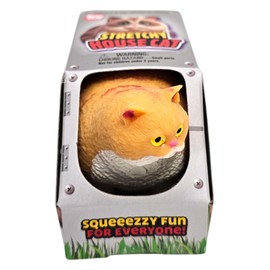 Stretchy House Cat (Orange Cat) (4 Inch) Rubber Fidget Toy Stress Relief Black, Grey, Orange and White Cats (1 Orange)