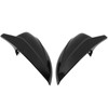 Pair Horned Rearview Side Door Mirror Covers Glossy Black Replacement