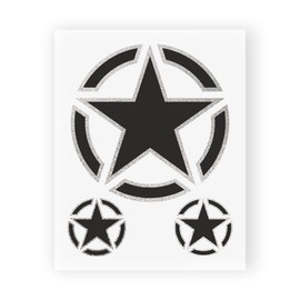 Supershaped Die-Cut Sticker Military Star, Tab, 10 x 12 cm