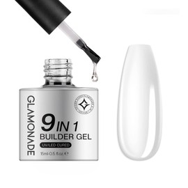 Glamonade Clear Builder Gel for Nails: 9 in 1 U V LED Lamp Cured Color Builder Nail Gel Strengthener Thickening Extension Sculpting Rhinestone Nail Glue Gel for Home Salon