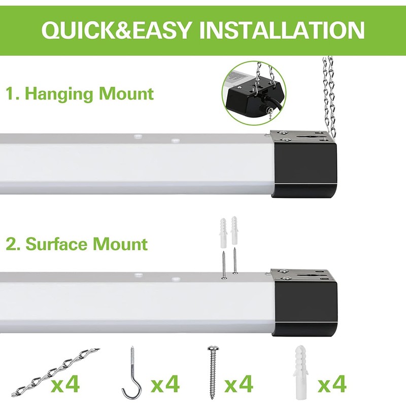 hykolity 4FT 120W LED Shop Light Linkable, 13000lm(400w Equivalent), 5000K