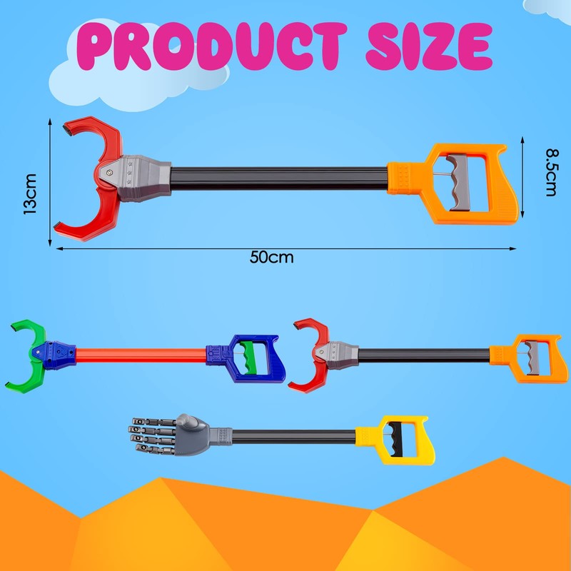 Lewtemi 4 Pcs Interactive Grabber Claw Robot Arm Pack Reacher