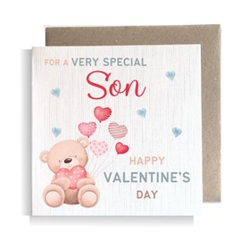 Second Ave Son Valentine's Day Bear Square Valentine's Day Greetings Card