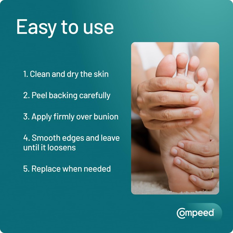 Compeed Bunion Plasters 5 Pack - Hydrocolloid Foot Treatment, Effective