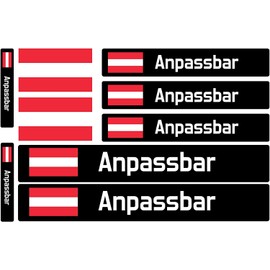 9 Bicycle Name Stickers and Flag, Custom Stickers with Flag, for Bicycles, Motorcycles, Cars and Other Objects