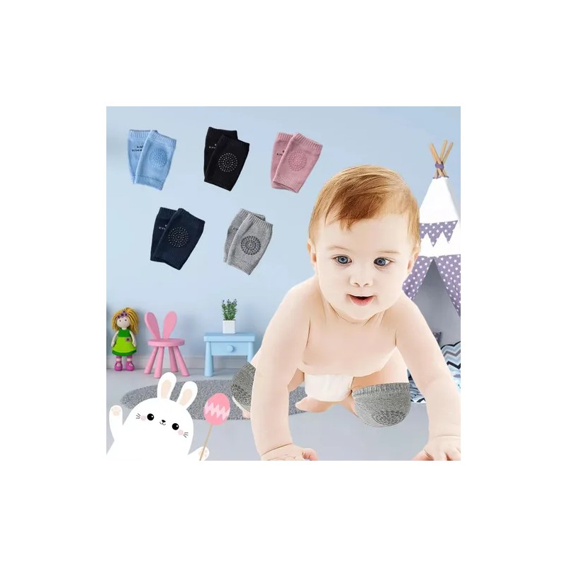 Set 10 Pares De Rodilleras Bebe Gatear Antiderrape Color Lisa