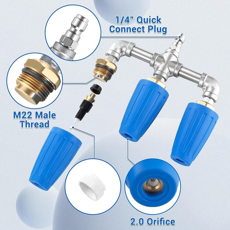 Triple Turbo Nozzle Pressure Washer, 360° Rotating Turbo Nozzle with