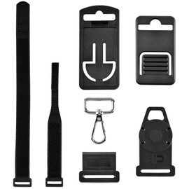 QOTSTEOS Multimeter Hanging Kit for Fluke Gauge, 2 Straps, 3 Clips, 1 Hook and Magnetic Hanger, Universal Magnetic Hanging Loop Kit for Fluke Multimeter (Black)