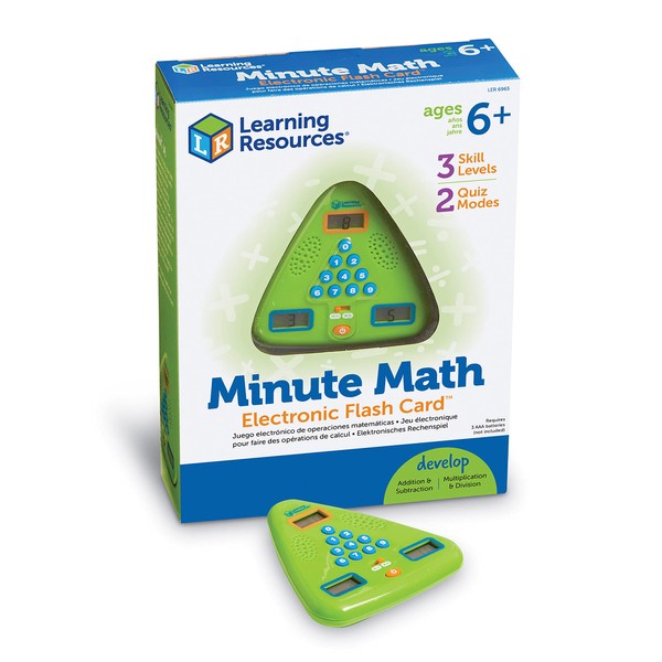 Learning Resources Minute Math Electronic Flash Card, Homeschool, Early Algebra Skills, 3 Difficulty Levels, Ages 6+