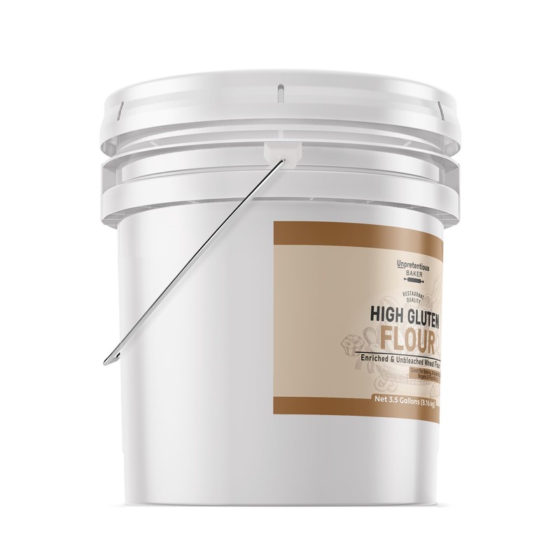 Unpretentious High Gluten Flour, 3.5 Gallons, Artisan Bread, Bagels, Pizza