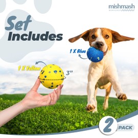 MISHMASH Vision Dog Ball made with Premium Bite-Proof ETPU, Aggressive Chewers Waterproof Bouncy Interactive Dog Toy, Durable Tennis Ball for Medium to Large Breeds/Dogs/Puppies, (2 Pack)