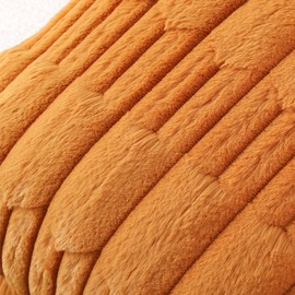 ZWJD Set of 2 Orange Cushion Covers, 50 x 50 cm, Faux Fur Plush Cushion Covers, Soft Cushion Cover, Fluffy Decorative Cushion, Modern Cushion Decoration for Living Room, Sofa, Bedroom, Car Decor, Sofa