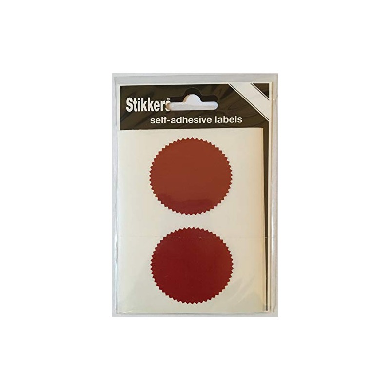 Company Seals, 50mm Diameter, 8 Labels per Packet. Serrated Edge,